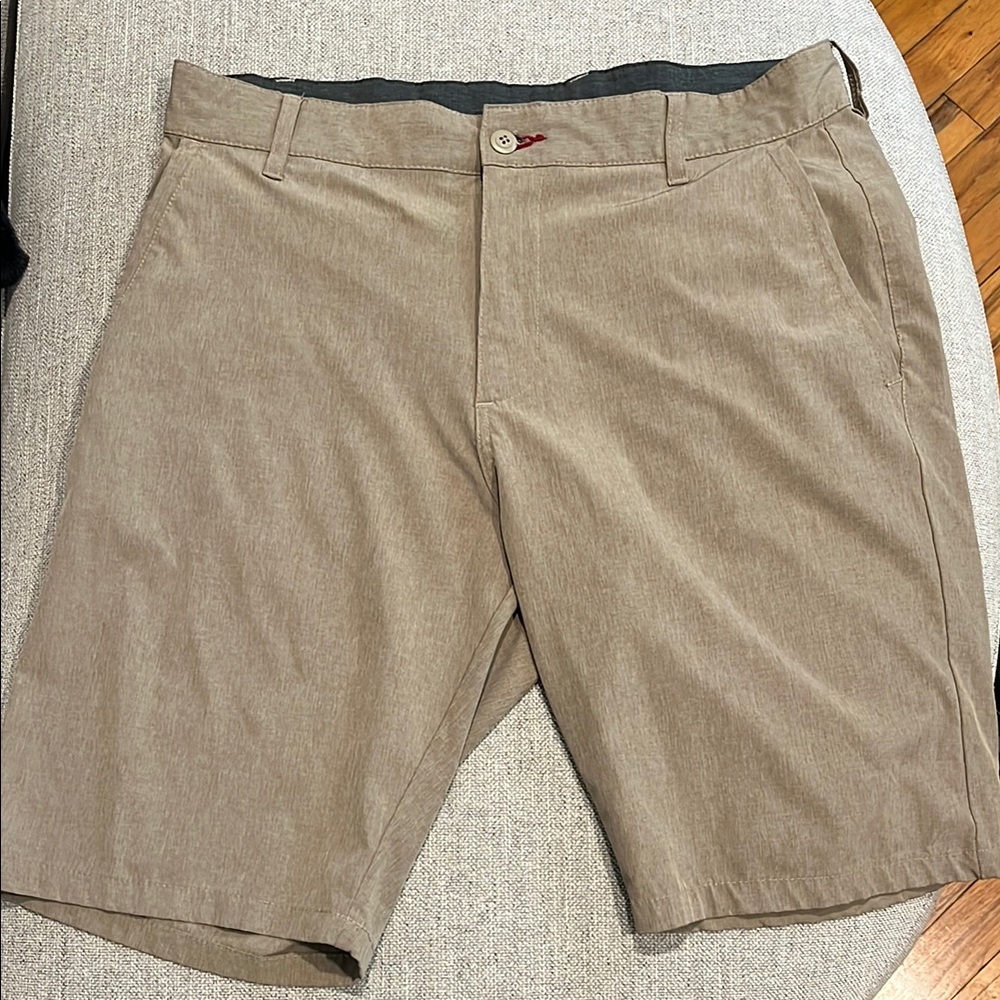 Burnside Tan Flat Front Shorts